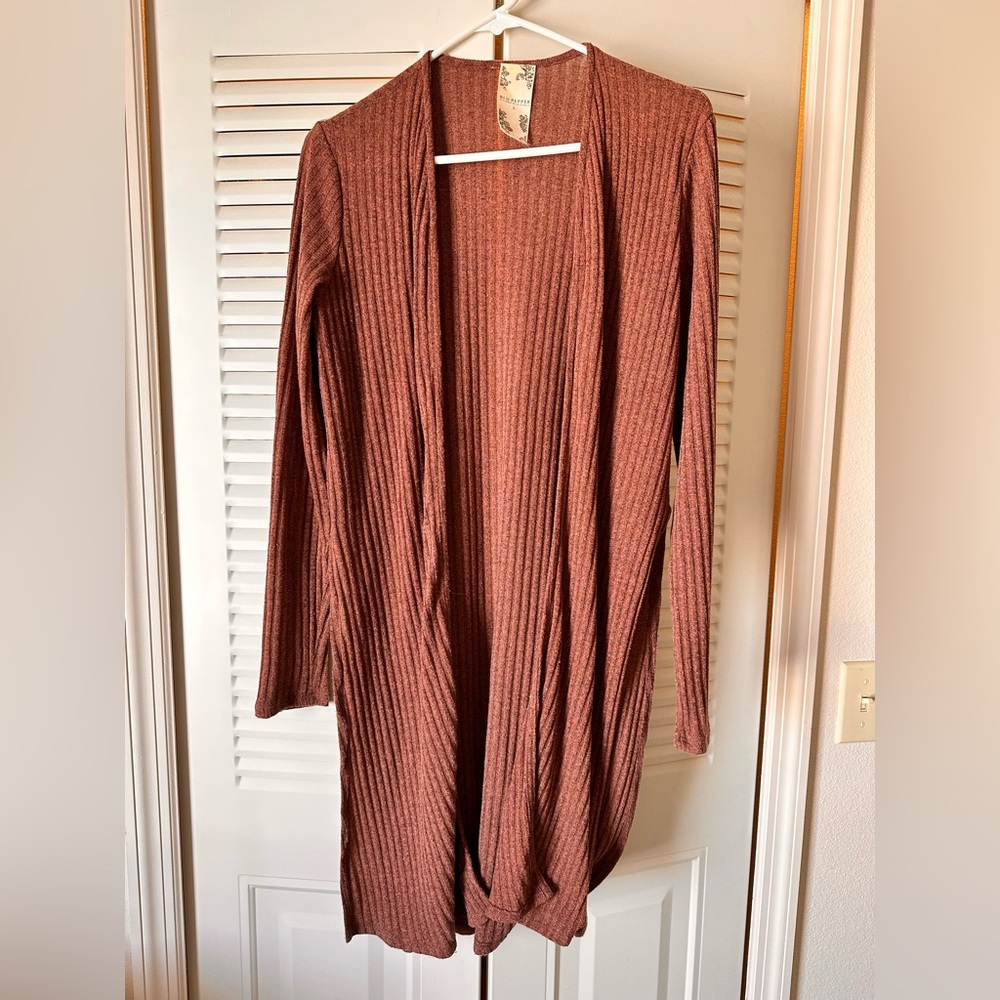 Long Salmon Cardigan